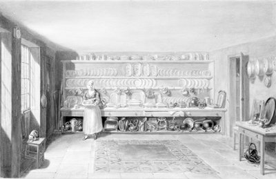 La cocina del artista en Francis Street, 1846 de George Snr Scharf